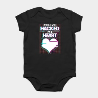 Hacked Heart Computer Geek Valentine Baby Bodysuit